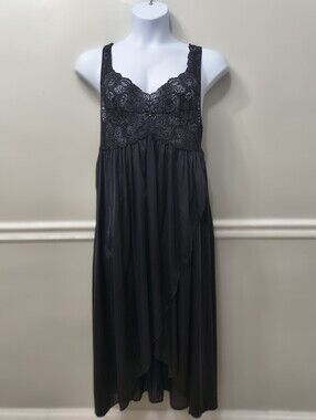 ShadowLine Lingerie Silhouette Nylon Tricot Hi-Lo Slip dress Nightgown 1X Witchy